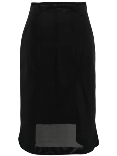 Alaïa Elegant Mermaid Mesh Skirt In 995 Noir