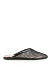Alaïa Fishnet Flat Mules Rubber Sole In Animal Print