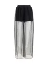 Alaïa Womens Noir Alaia Polka-dot Wide Leg Meshtrousers In Black