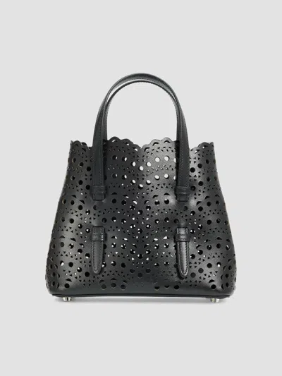 Alaïa Women's Mina 20 Perforated Leather Tote Bag In Noir