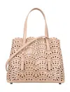 Alaïa Womens Alaia Mina Wave 25 Laser-cut Leather Top-handle Bag In Sable