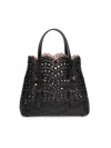 Alaïa Women's Mina 25 Perforated Leather Tote In Noir