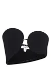 Alaïa Wool Blend Strapless Top With Rounded Cups In Black