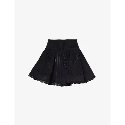 Alaïa Alaia Womens Noir Alaia Crinoline Mid-rise Knitted Shorts
