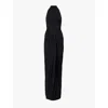 Alaïa Halterneck Draped Gown In Noir Alaia