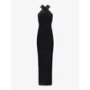 Alaïa Alaia Womens Noir Alaia Vienne Slim-fit Knitted Maxi Dress In Noir Alaia