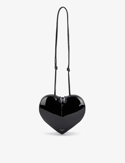 Alaïa Womens Noir Le Couer Heart-shaped Patent Leather Cross-body Bag