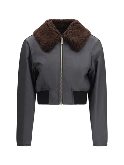 Alaïa Women Nylon Bomber Jacket In Multi