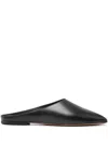 Alaïa Elegant Open-toe Leather Flats For Women In Negro