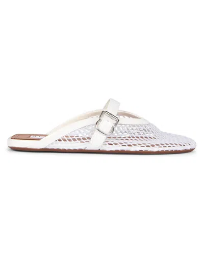 Alaïa Women's Open-knit Fishnet Flat Mules In Multi