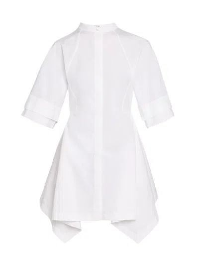 Alaïa Panelled Poplin Dress In White