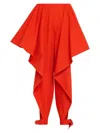 Alaïa Womens Orange Sanguine Ruffled Open-seam Cotton Trousers In Red