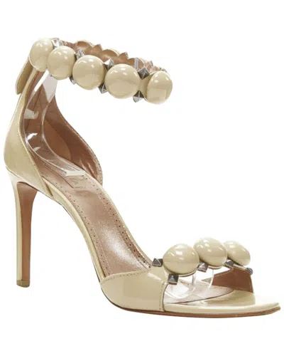 Alaïa Women's Patent Leather La Bombe Ball Embellished Studded Nude Patent  High Heel Sandal (authen In White