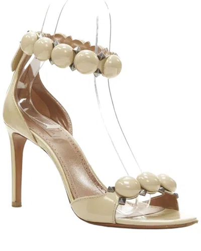 Pre-owned Alaïa Women's Patent Leather La Bombe Ball Embellished Studded Sandal  (authentic Pre-loved)