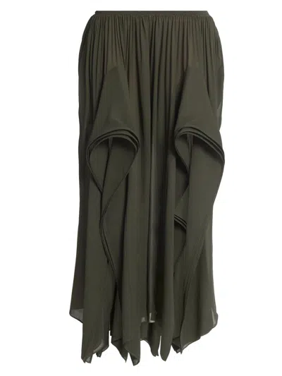 Alaïa Women's Peek Draped Pants In Green