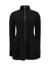 Alaïa Ribbed Wool And Cashmere-blend Peplum Cardigan In Black