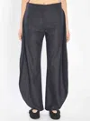 Alaïa Alaia Women Petal Trousers In Wool Flannel In Gray