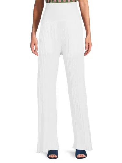 Alaïa Women's Pleated Wide-leg Pants In White