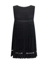 Alaïa Pointelle Pleats Midi Dress In Black