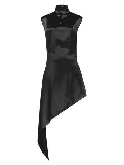 Alaïa Women's Pointed Satin Minidress In Green