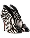 Alaïa Women's Pony Hair Azzedine Zebra Print Bootie (authentic Pre-loved) In Animal Print