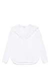 Alaïa Camicia Con Cappuccio In Popeline In White