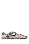 Alaïa Criss Cross Leather-trimmed Snakeskin Ballet Flats In Gray