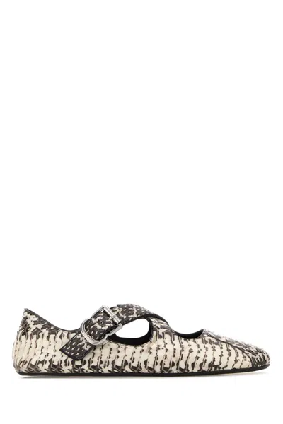 ALAÏA ALAIA WOMEN PRINTED LEATHER BALLERINAS