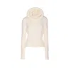 Alaïa Alaia Women Pullover With Sculptural Hood In Ribbed Knit In White