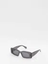 Alaïa Rectangular Frame Sunglasses Striped Pattern In Gray