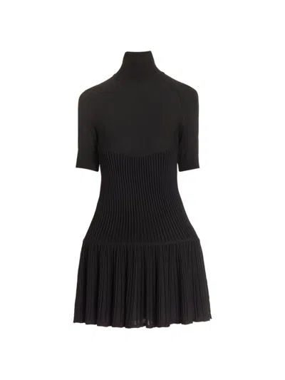 Alaïa Women's Rib-knit Sculpted Minidress In Black