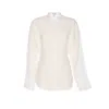 Alaïa Alaia Women Round Blouse In Linen Blend In White