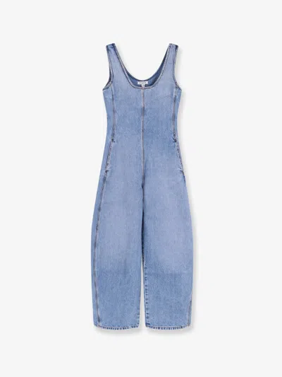Alaïa Alaia Women Round Denim Jumpsuit In Blue