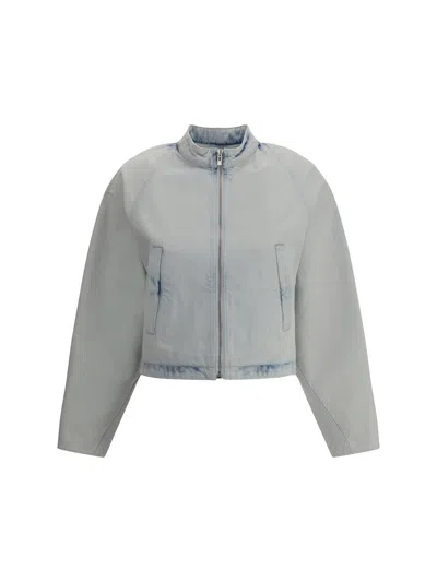 Alaïa Women Rounded Denim Jacket In Blue