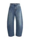 Alaïa Alaia Rounded Blue Jeans With Faded Effect Women In Blue