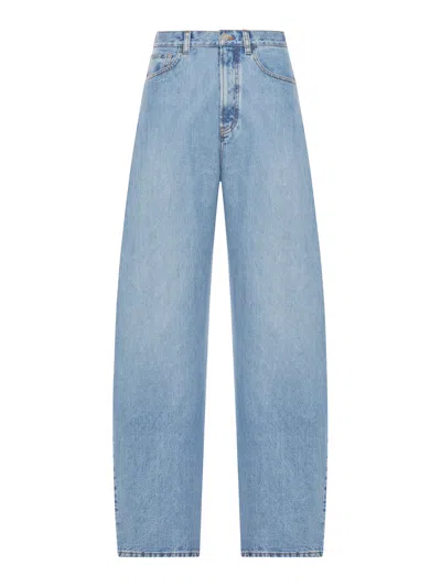 Alaïa Alaia Women Rounded Jeans In Délavé Blue Denim