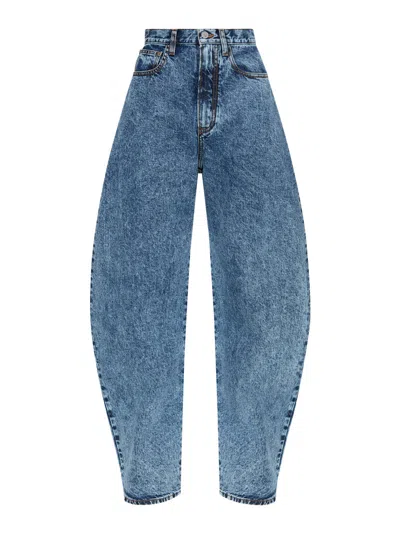 Alaïa Alaia Women Rounded Jeans In Snow Denim In Blue
