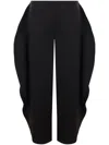 Alaïa Ruffle Detail High-rise Wide-leg Pants In Black