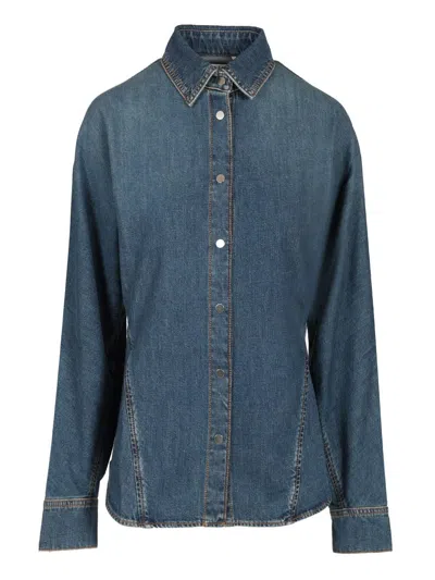 Alaïa Women Rounded Shirt In Blue