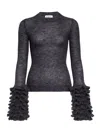Alaïa Alaia Women Ruffled Sweater In Gray