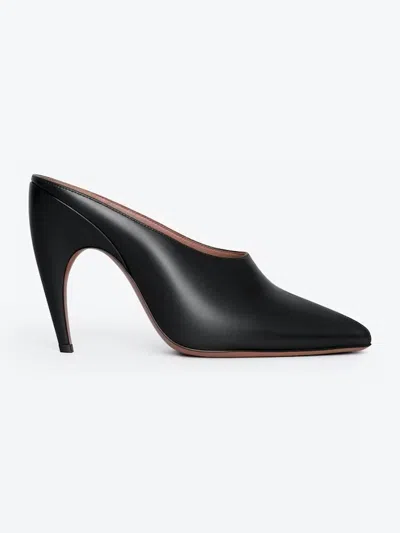 Alaïa Shark 90mm Leather Mules In Black