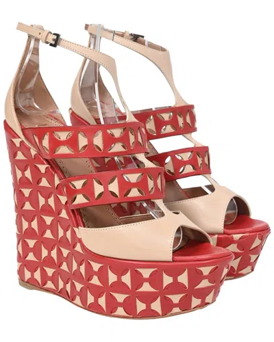 Alaïa Alaia Women's Sheep Leather Laser Cut Wedge (authentic Pre-loved) In Multi