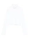 Alaïa High Neck Cropped Long Sleeve Top In White