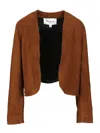 Alaïa Short Suede Blazer Jackets Brown In Brown