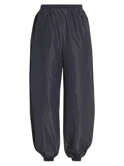 Alaïa Women's Silk-blend Track Pants In Blue