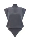Alaïa Square Bodysuit In Anthracite