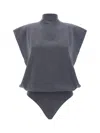 Alaïa Square Bodysuit In Gray