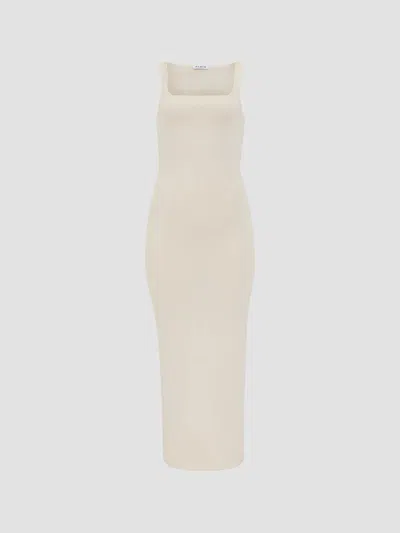 Alaïa Women's Square-neck Pencil Midi Dress In White