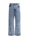 Alaïa Twisted Stonewashed Denim Jeans In Blue
