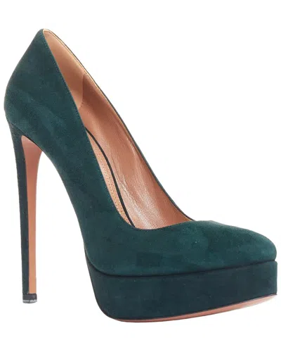 Pre-owned Alaïa Women's Suede Almond Toe Platform Pump (authentic Pre-loved)